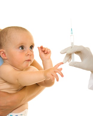Baby vaccinations on a white background.